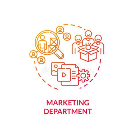 Marketing Department Red Gradient Concept Icon Stock Vector