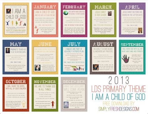 2013 LDS Primary Theme Posters - Simply Fresh Designs | Lds primary theme, Lds primary, Primary