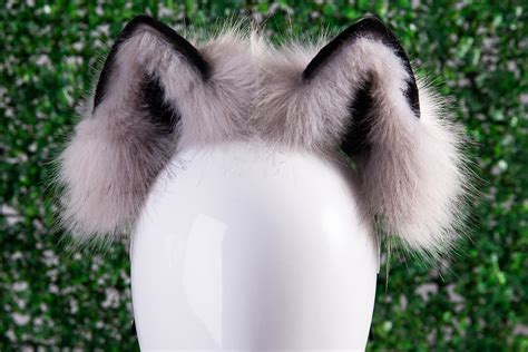 Gray Black Wolf Ear Headband Fox Ear Kitten Ear Neko Ear Cat Etsy