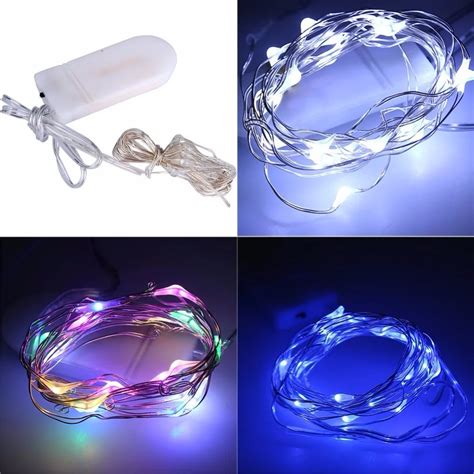 Battery Powered 20 40 Led Fairy String Light 2m 4m Silver Copper Wire