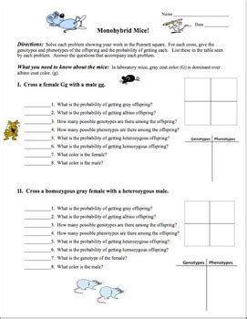 Predict the genotypic and phenotypic outcome. Punnett Squares by Amy Brown Science | Teachers Pay Teachers