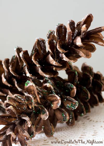 Pine Cone Crafts Day 1 Glitter Pine Cones