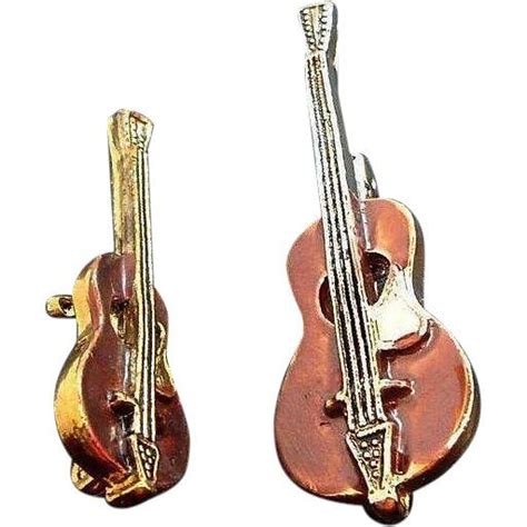 Vintage Goldtone Brown Enameled Violin Scatter Pins Found At