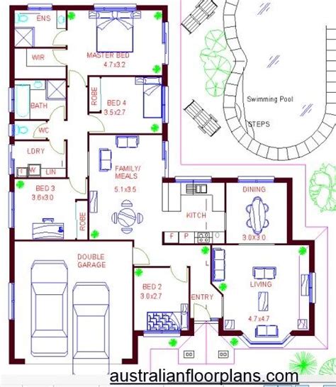 See more ideas about house plans, u shaped house plans, house. 4 Bedroom L Shaped House Plan:183 CLM with double garage |Australian Dream Home | SEE OUR NEW ...