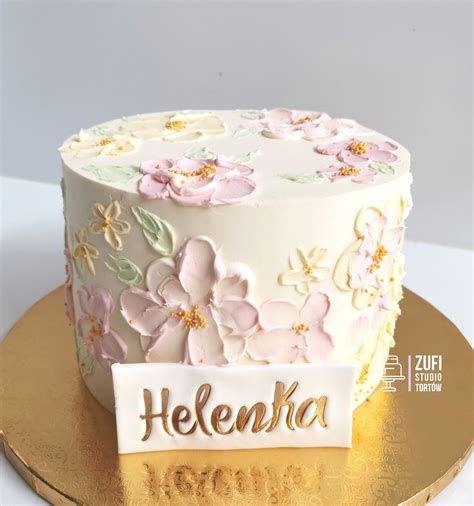 Tort Na Roczek Dla Dziewczynki Tort Kwiatowy Tort W Kwiaty ZUFI