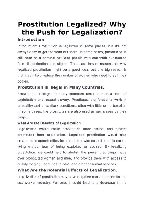 prostitution legalized why the push for legalization prostitution legalized why the push for