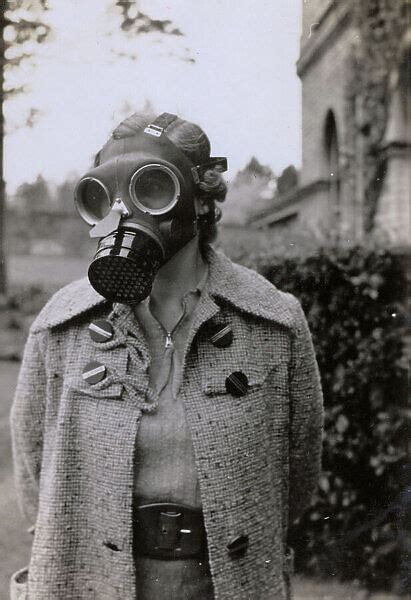 Ww2 Home Front Woman In Her Gas Mask Date Circa 1941 18075872