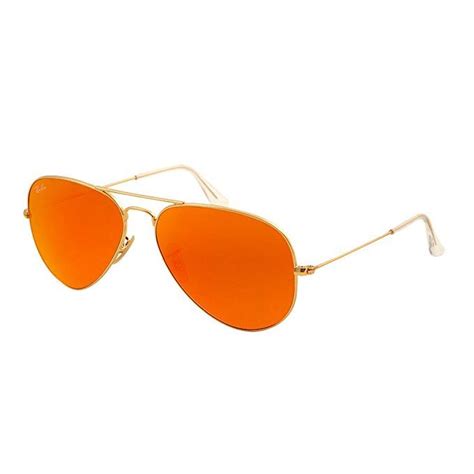 Ray Ban Rb3025 Aviator Sunglasses In Crystal Orange Mirrormatte Gold Mirrored Lens Sunglasses