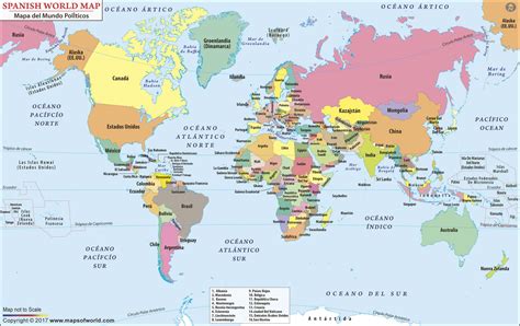 Spanish Map Of The World