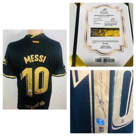 Nike Lionel Messi Signed Barcelona Soccer Jersey Autographed Laliga