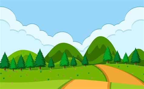 A Nature Road Scene Download Free Vectors Clipart Graphics And Vector Art