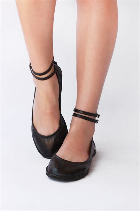 The Drifter Leather Handmade Shoes — Ballet Flats Two Ankle Straps