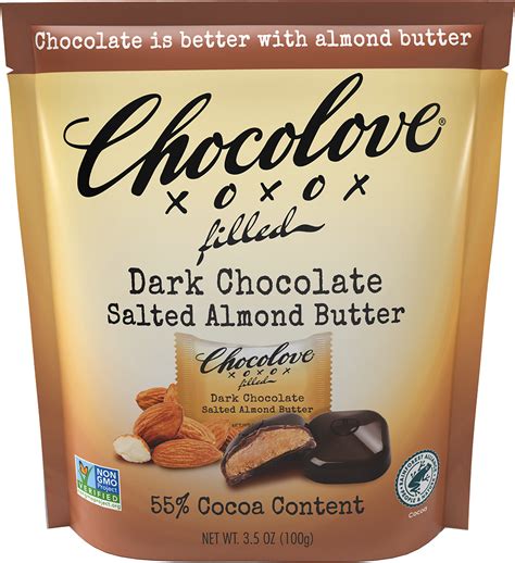 Bites Salted Almond Butter In Dark Chocolate Chocolove Premium Chocolate