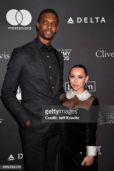 Chris Bosh And Adrienne Bosh Attend The Recording Academy And Clive