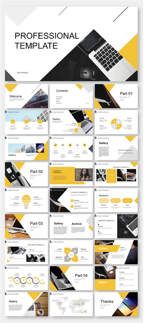 Black Yellow Business Presentation Template Original And High Quality