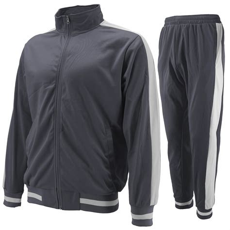 vkwear men s striped athletic running jogging gym slim fit sweat track suit set ebay