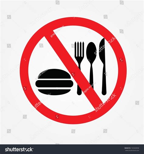 No Cooking Sign Food Drink Allowed Stock Vector Royalty Free 742569058