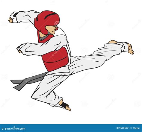Taekwondo Martial Art Stock Vector Illustration Of Sparring 96065671