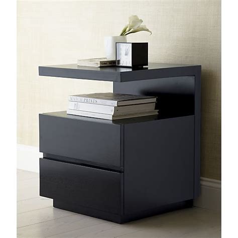 Two drawer floating nightstand black. Dawson Grey Wash Nightstand | Shelves, Drawers and Black ...