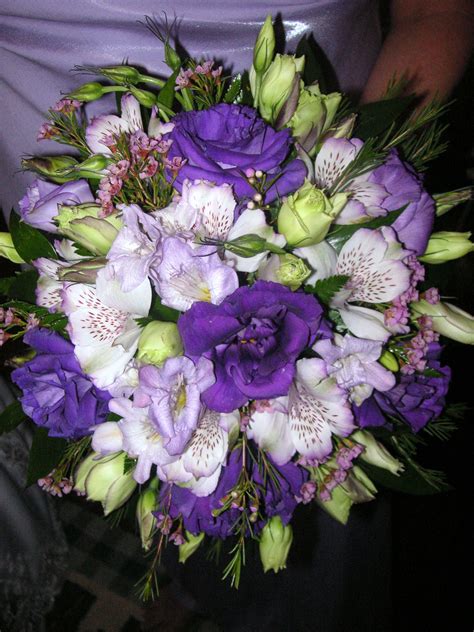 Jeanna Purple Lisianthus Alstroemeria Wax Flower And Lavender