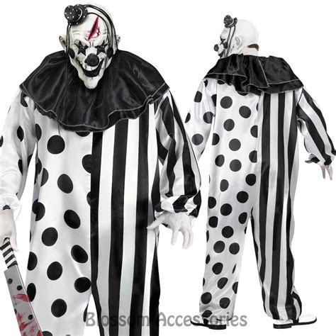 Cl774 Killer Circus Clown Costume Mens Halloween Horror