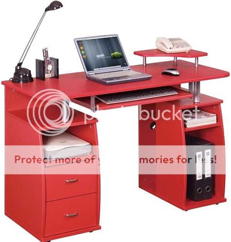 Computer Desk Home Office Furniture Red Table New Pc 5r Ebay