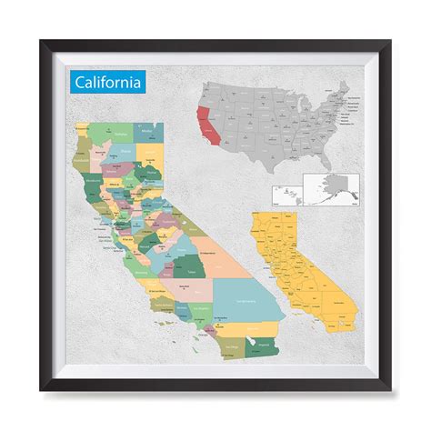 California Ca State General Reference Map Usa State Map Etsy