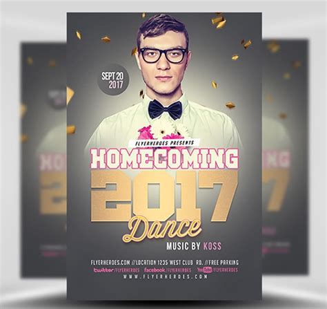 Homecoming Dance Flyer 2017 Flyerheroes