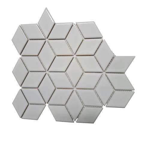 Johnson Tiles 305 X 266mm Mosaic White Diamond Tiles Bunnings Warehouse