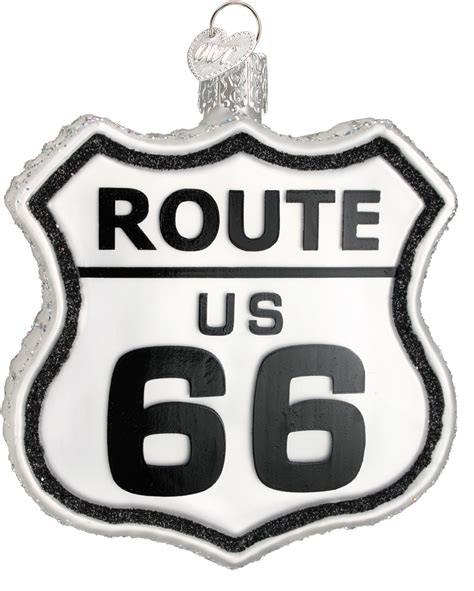 Download Historic Route 66 Road Sign Glass Ornament Cars Route 66