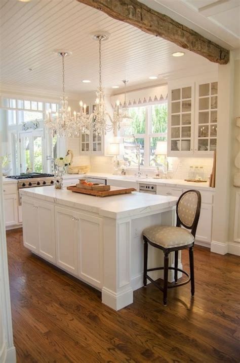 Stunning kitchen featuring classical craftsman moldings, coffered ceiling with beadboard. Kitchen with Beadboard Ceiling - French - kitchen ...