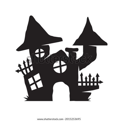 Ghost House Vector Ghost Castle Silhouette Stock Vector Royalty Free