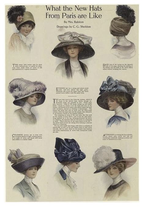 Fashion History Scanning Through 1900s To1919s Hats Vintage