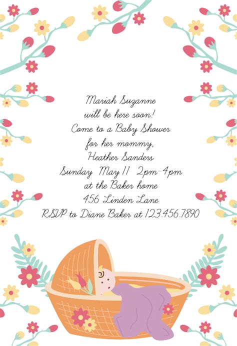 sweet  girl baby shower invitation template