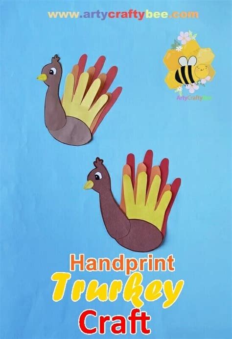 Thankful Handprint Turkey Craft Arty Crafty Bee