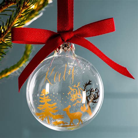 Winter Forest Scene Christmas Bauble By Libby Mcmullin