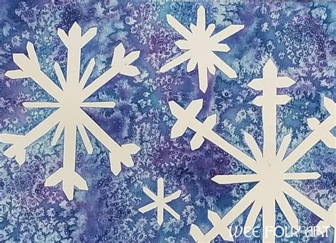 Watercolor Snowflake Craft Watercolor Snowflake Painting Snowflakes