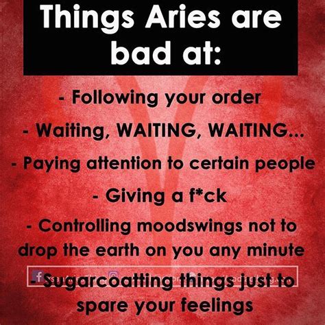 Things Aries Are Bad At Feel Free To Comment More Below Aries