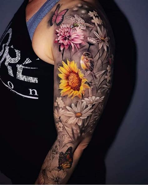 Pin By Dawn Beiley On Tattoos Sunflower Tattoo Sleeve Shoulder
