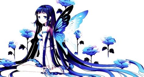 Adorable Anime Art Blue Butterfly Image 408106 On