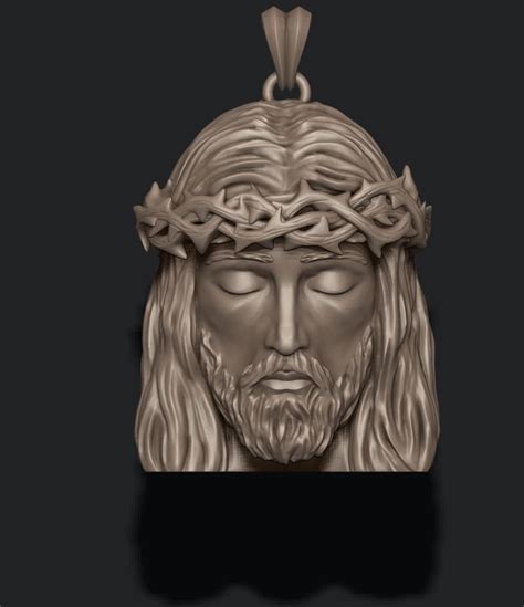 Jesus Head Pendant 3d Model 3d Printable Cgtrader