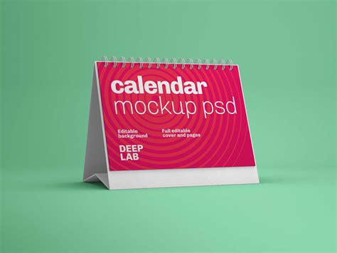 Free Realistic Desk Calendar Mockup Psd