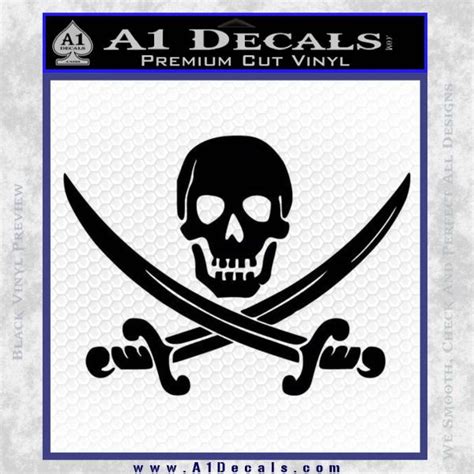 Jolly Roger Pirate Skull Decal Sticker A1 Decals