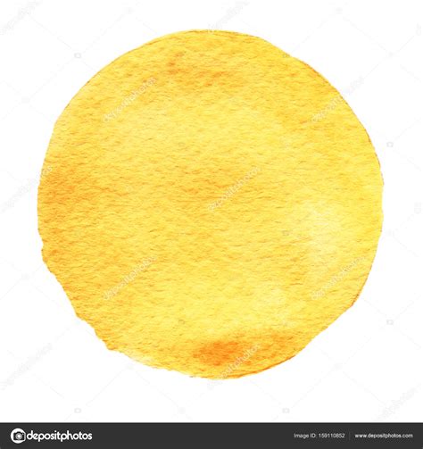Yellow Watercolor Circle Watercolour Stain On White Background ⬇