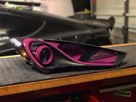 These bk2 genesis coupe headlights got a sold purple themed update in