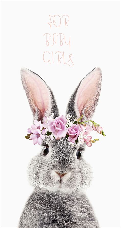 Cute Bunny With A Flower Crown Print Adorable Printable Animal Art For