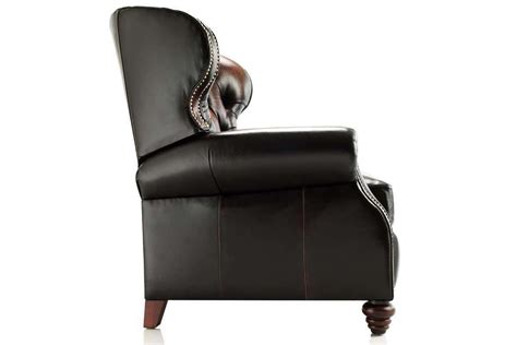 Arthur Chesterfield Tufted Wingback Leather Recliner Chair Club