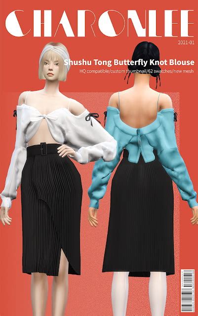 Butterfly Knot Blouse From Charonlee • Sims 4 Downloads
