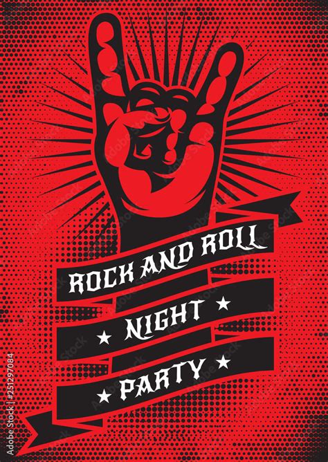 Vector Template For Design Of A Grunge Poster On The Theme Of Rock