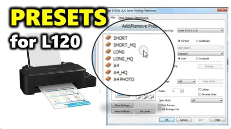 How To Print Quickly On Epson Printers Using Presets Youtube